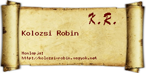 Kolozsi Robin névjegykártya
